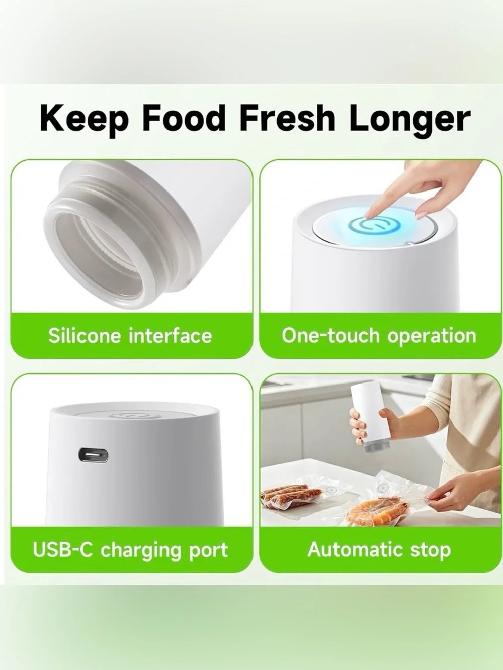 Vacuum Sealer Machine, Handheld Food Saver for Fresh Meat,Veggies & Storage